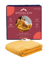 Next Dreamland Hurry Home Deluxe Mustard Velvet Electric Warming Throw Blanket- Buy online at McGrocer