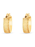 Beaverbrooks 9ct yellow gold textured hoop earrings 10mm, UK version