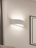 Searchlight white plaster wall light, frosted coral - British product
