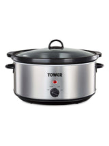 Next Tower Silver Stainless Steel Manual Slow Cooker 6.5L- Buy online at McGrocer