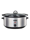 Tower Silver Stainless Steel slow cooker 6.5L (British brand)