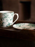 Laura Ashley teal green Thurston Bloom mugs set of 4, UK version