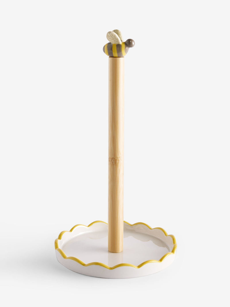 Maisie yellow stoneware kitchen roll holder, imported from the UK