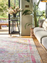 Next Hug Rug Beige and Pink Neo Classical Washable Area Rug 160x230 cm- Buy online at McGrocer