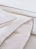 White Cotton Rich Piped Duvet Cover and Pillowcase Set