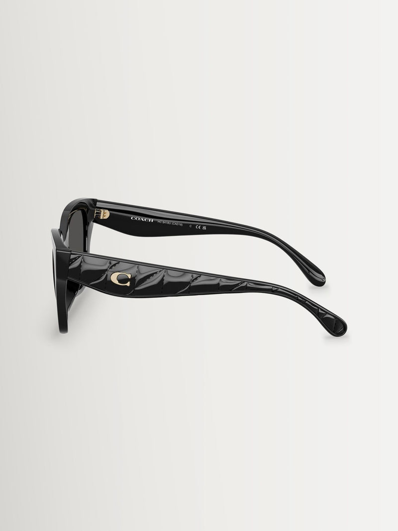 Coach Butterfly Sunglasses in black acetate with grey lenses (British brand)