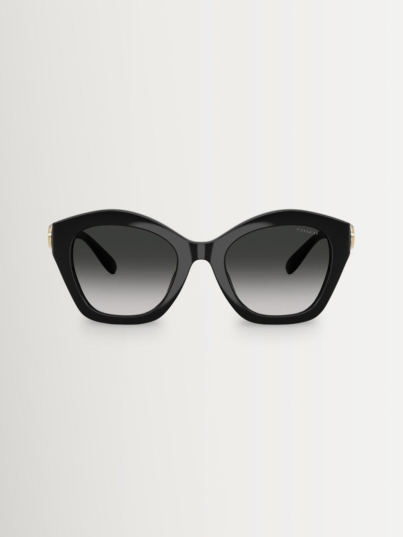 Coach black irregular sunglasses with grey gradient lenses - British product