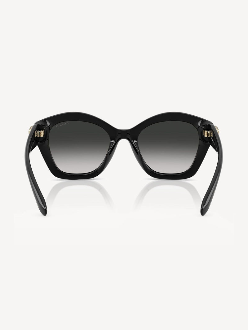Coach black irregular sunglasses with grey gradient lenses - British product