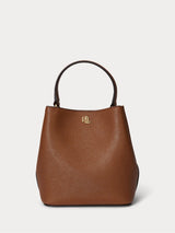 Next Lauren Ralph Lauren Reese Crosshatch Small Bucket Bag Tan- Buy online at McGrocer