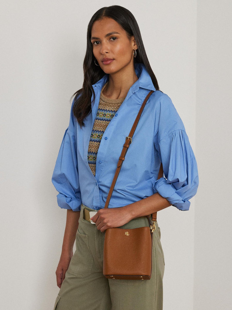 Lauren Ralph Lauren Reese crosshatch small bucket bag, UK version