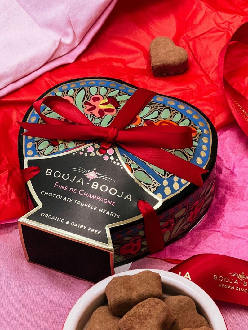 Booja Booja heart-shaped chocolate truffles Fine de Champagne - British product
