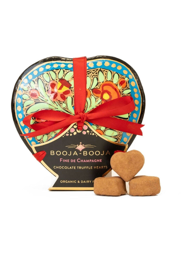 Booja Booja heart-shaped chocolate truffles Fine de Champagne - British product