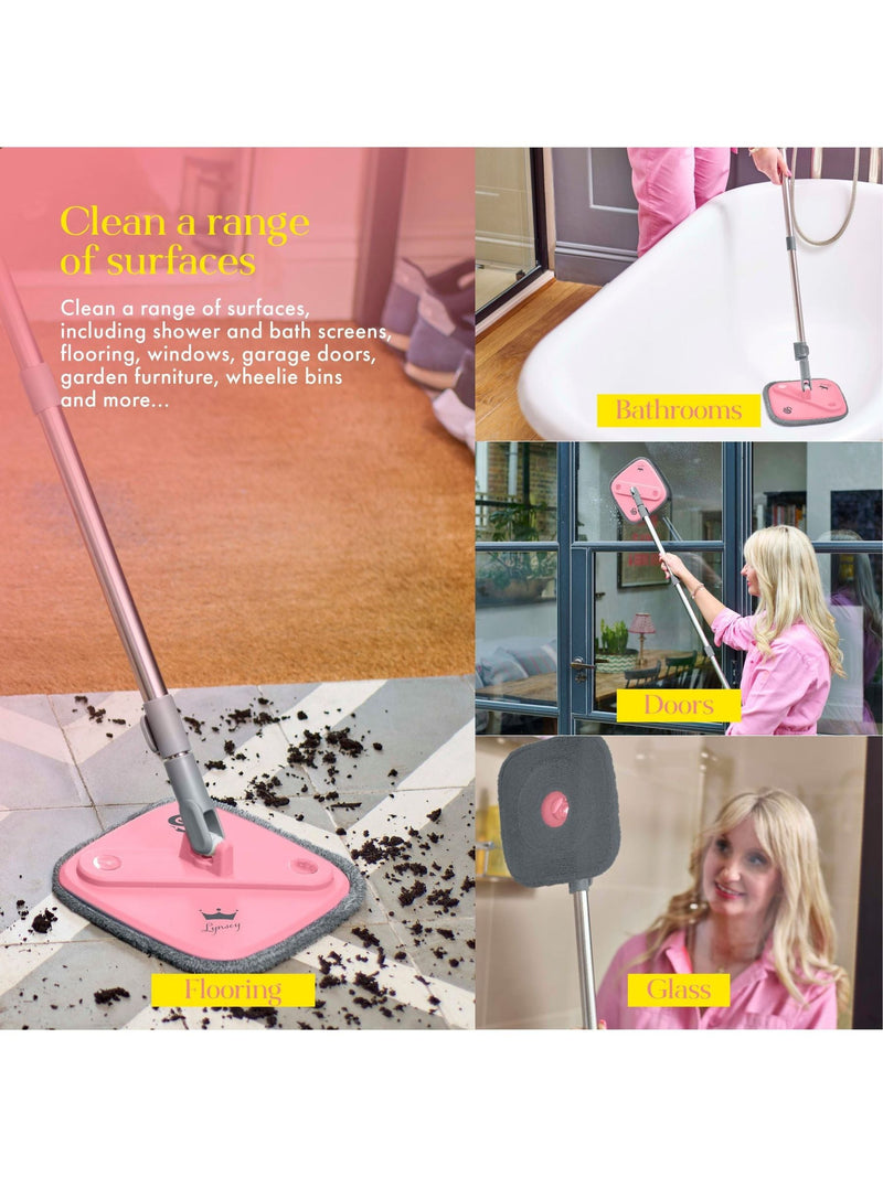 Swan Pink Turbo Spin Mop with bucket, imported from the UK
