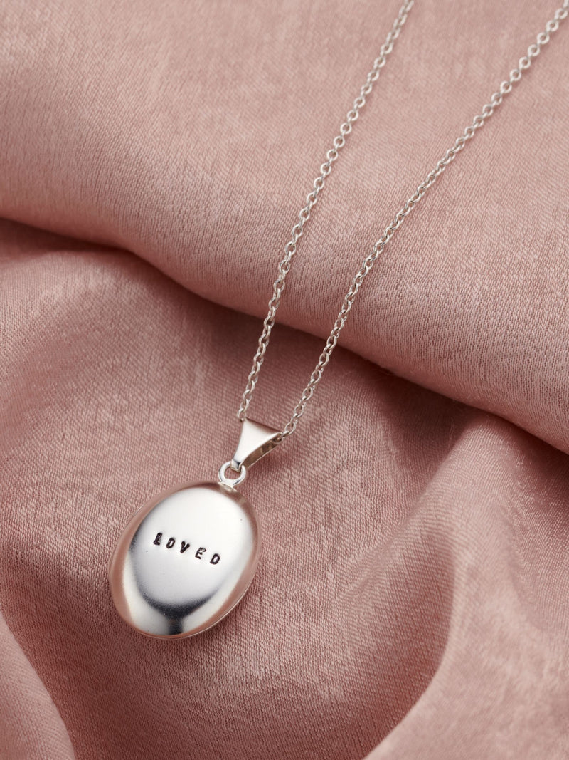 Posh Totty Designs small personalised oval locket necklace (British brand)