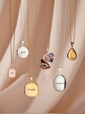 Posh Totty Designs small personalised oval locket necklace (British brand)