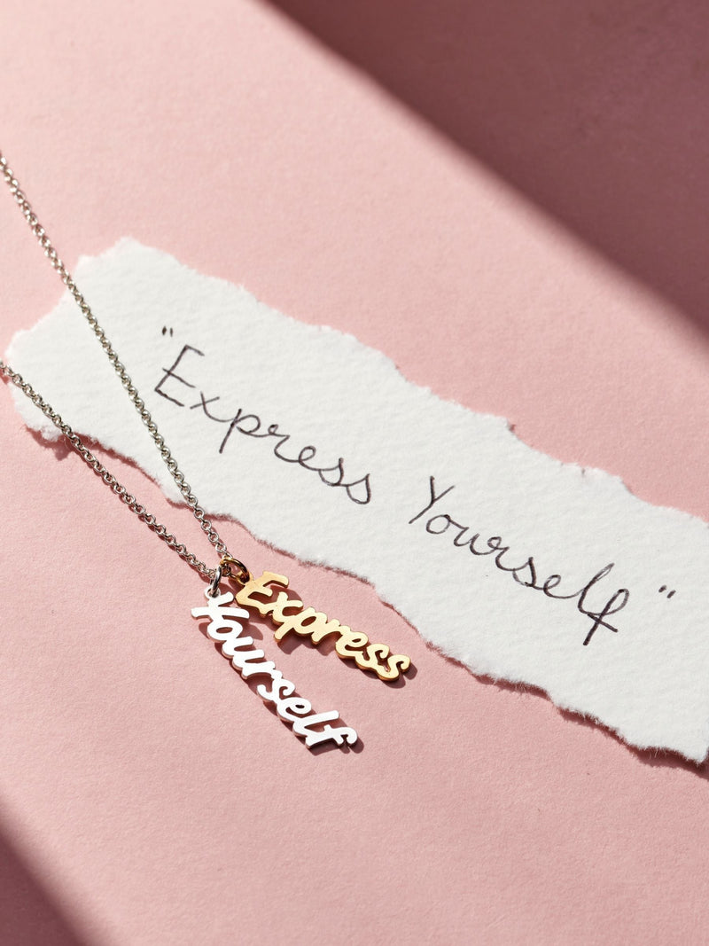 Family Name Charm Necklace with Sterling Silver Charms