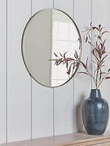Next Cox & Cox Antique Silver Slim Frame Round Mirror 60cm- Buy online at McGrocer