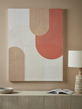 Next Cox & Cox White Blush Textured Layered Arch Canvas Wall Art 120cm x 90cm- Buy online at McGrocer