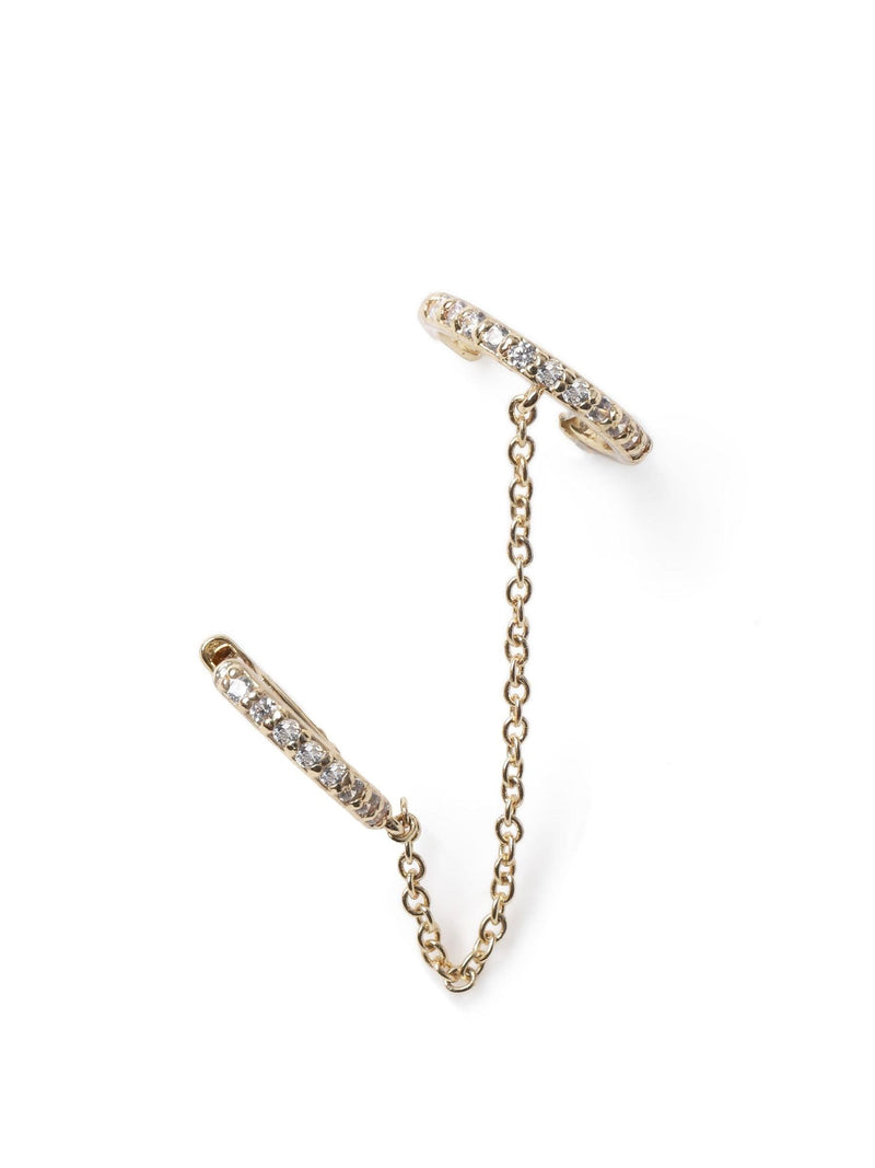 Aela gold tone cubic zirconia piercing double hoop earring - British product