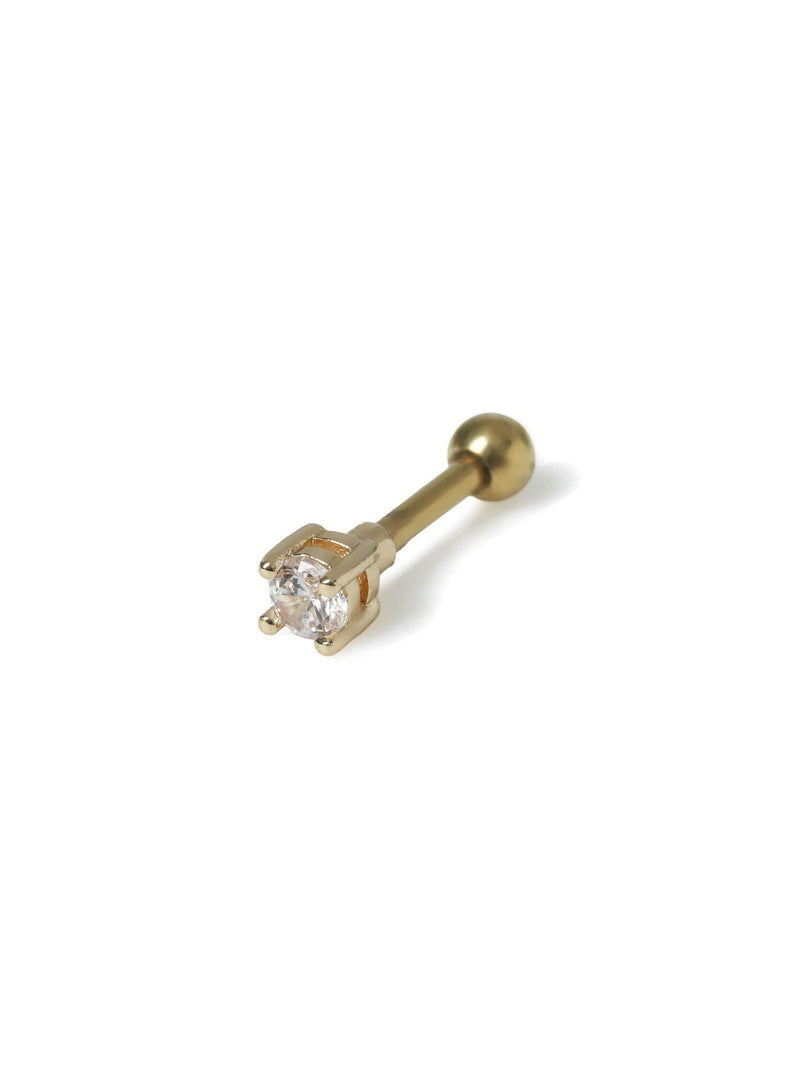 Aela gold tone cubic zirconia piercing stud earring - British product