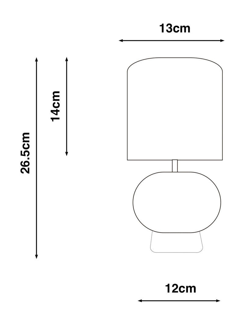 White Mini Hera Bedside Table Lamp, UK version