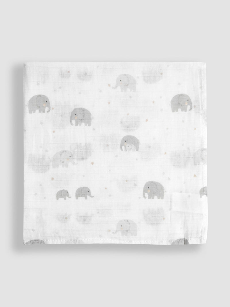 JoJo Maman Bébé grey 5-pack muslin cloths 60x60cm - British product
