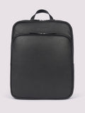 Duchamp black leather backpack with laptop sleeve, imported from the UK