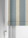 Emily Bond Fowey Blue parasol stripe roller blind, UK version