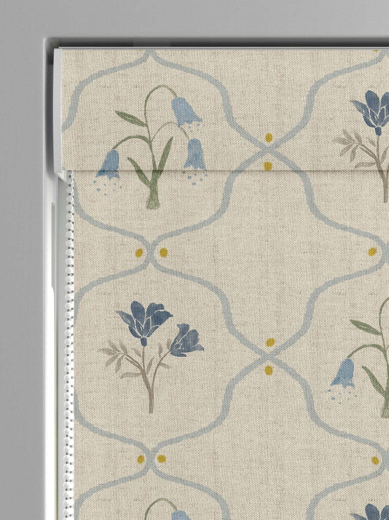 Emily Bond Roman blind steel blue Margot, imported from the UK