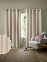 Next Emily Bond Pink/Blue Block Printed Stripe Cotton Curtains- Buy online at McGrocer