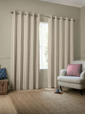 Emily Bond block printed stripe curtains pink blue - British product