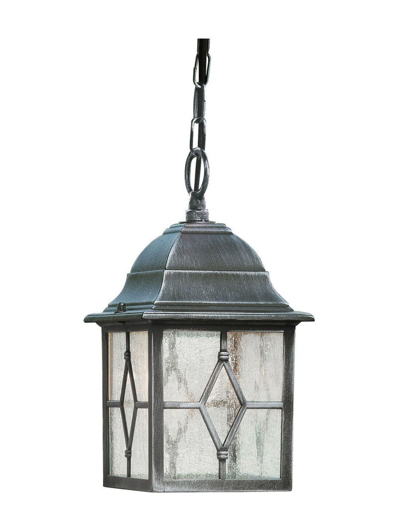 Searchlight Adeline outdoor pendant light in antique black, imported from the UK