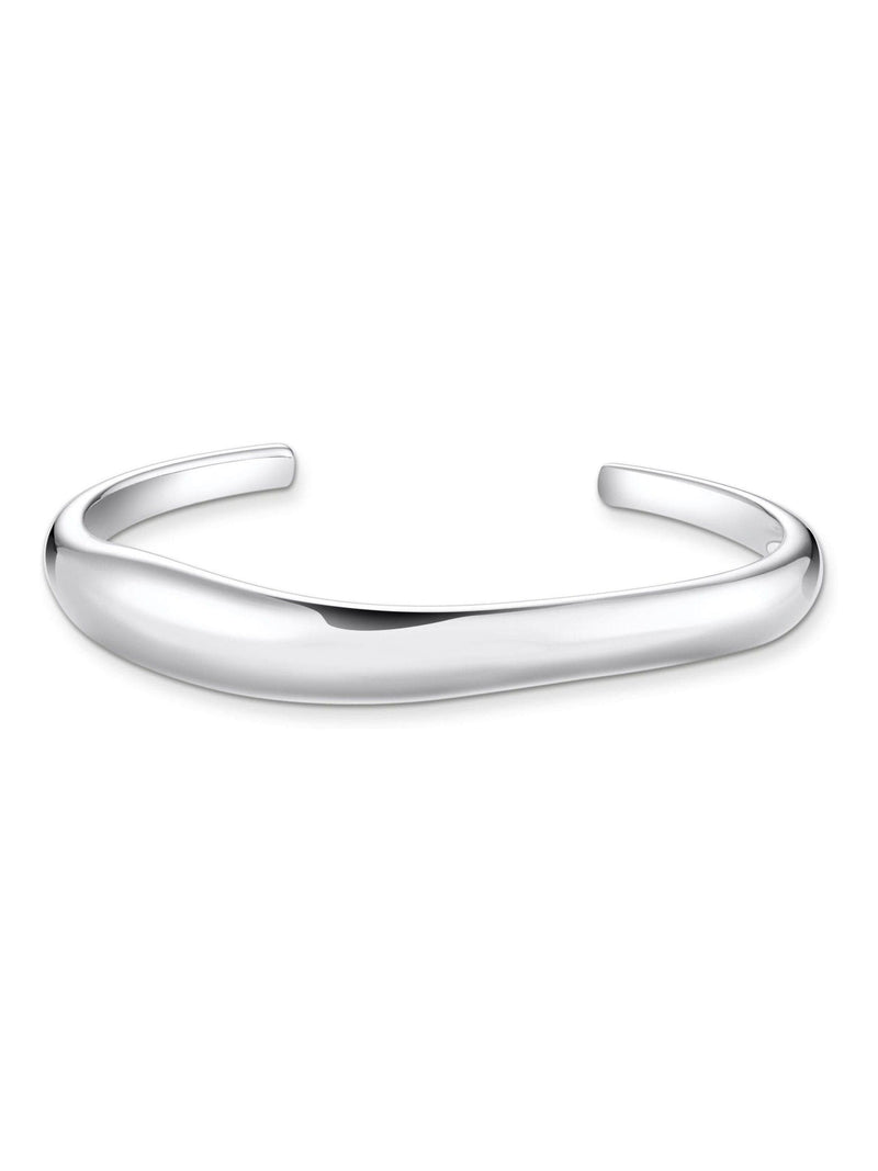 Thomas Sabo silver curved bangle with timeless shapes (British brand)