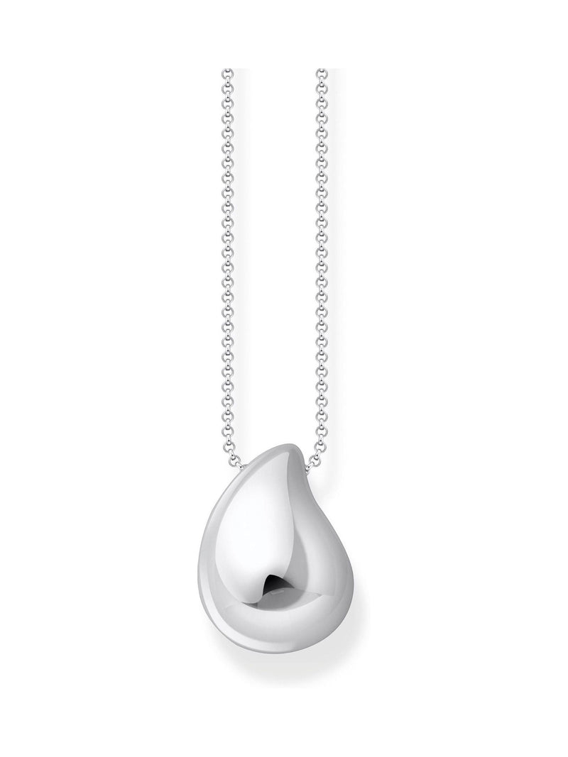 Thomas Sabo Silver Tone Timeless Shapes Necklace With Drop Pendant
