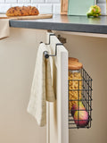 Black wire over door storage basket 30x32x17cm - British product