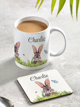 Next Loveabode Personalised Ceramic Mug and Cork-Backed Coaster Set 11oz- Buy online at McGrocer