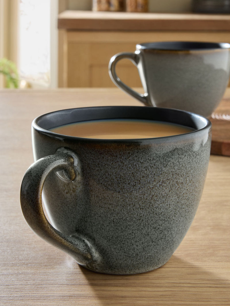 Grey Hampton mugs set of 4 reactive glaze stoneware (British brand)