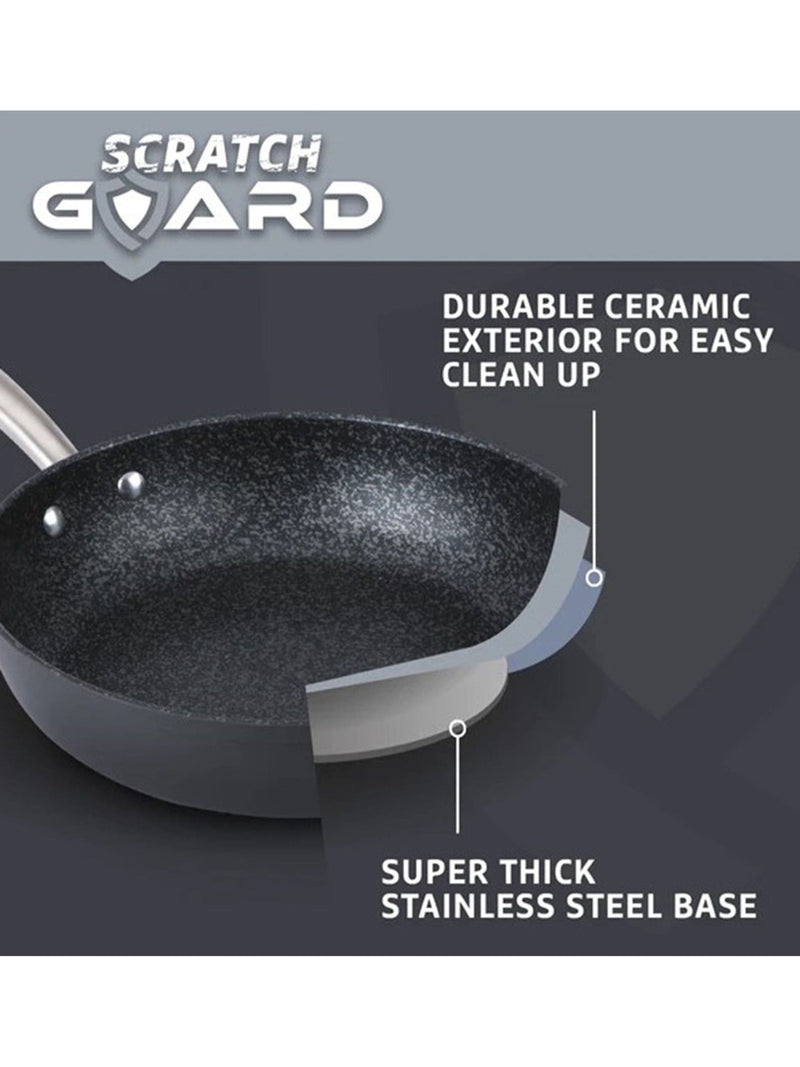 Prestige Black Scratch Guard 29cm stir fry pan, imported from the UK