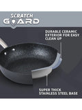 Prestige Black Scratch Guard 29cm stir fry pan, imported from the UK