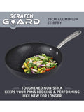 Prestige Black Scratch Guard 29cm stir fry pan, imported from the UK