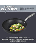 Prestige Black Scratch Guard 29cm stir fry pan, imported from the UK