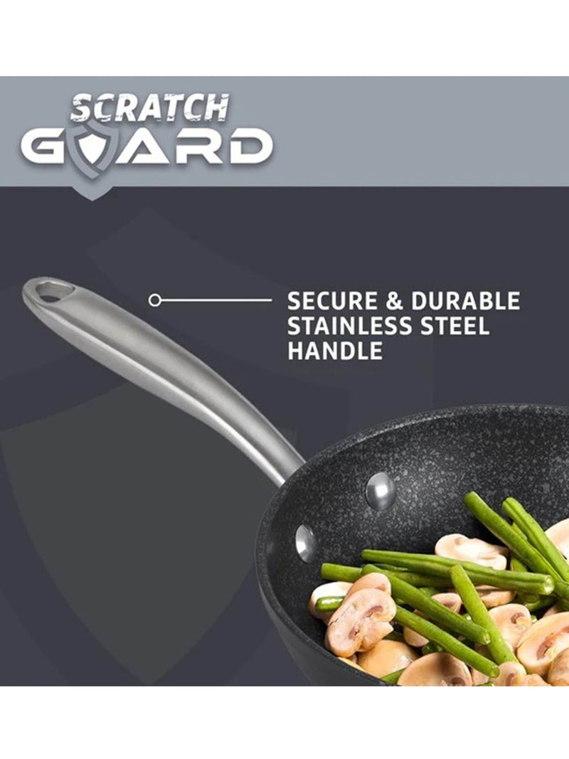 Prestige Black Scratch Guard 29cm stir fry pan, imported from the UK
