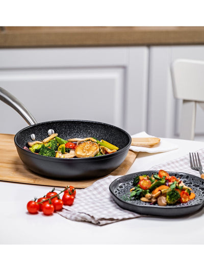 Next Prestige Scratch Guard Black Aluminium Frying Pan 21cm- Buy online at McGrocer