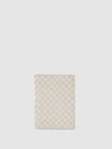 Next Reiss Off White Floyd Leather Woven Bifold Cardholder- Buy online at McGrocer
