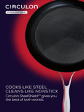 Circulon Silver S Series Steelshield sauté pan with glass lid and helper handle 30cm 4.7L - British product