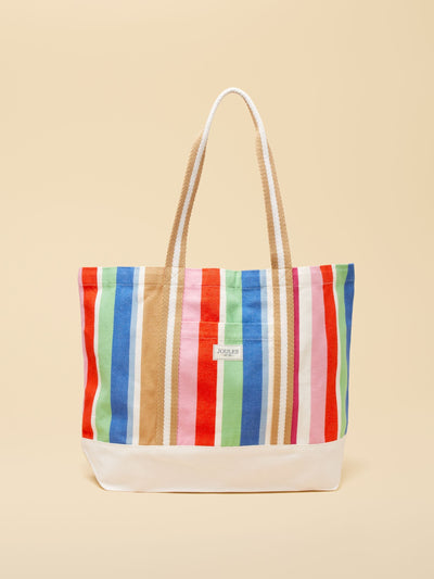Next Joules Promenade Multi Striped Canvas Beach Tote Bag- Buy online at McGrocer