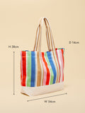 Joules multi striped canvas beach tote bag (British brand)