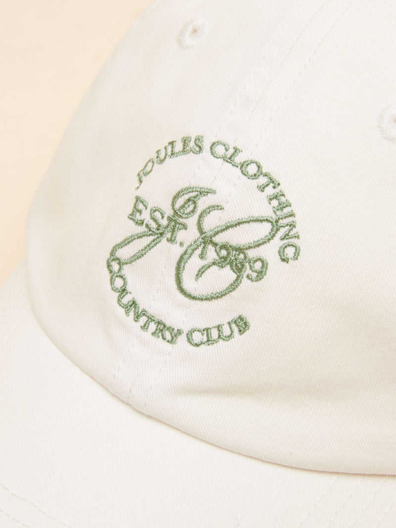 Joules Daley white cotton baseball cap, UK version
