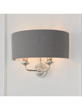 Gallery Home Ruben brushed wall light grey linen shade (British brand)