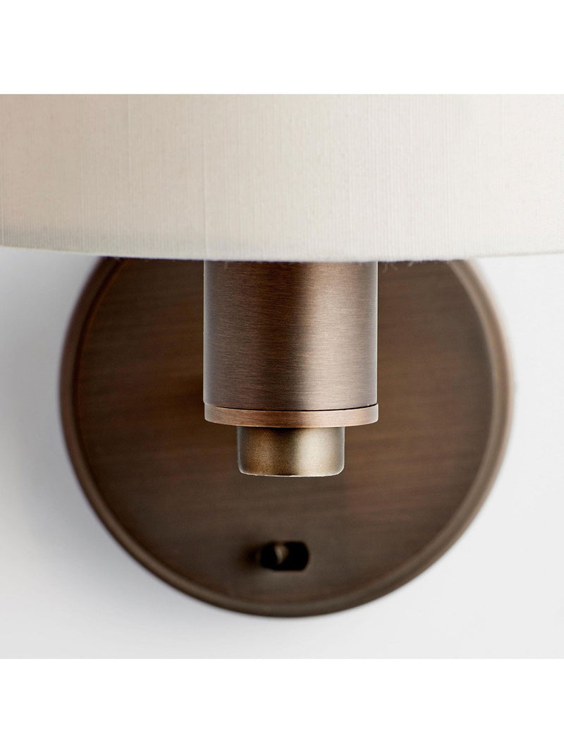 Gallery Home Natural Sawyer wall light dark antique bronze marble silk shade, imported from the UK